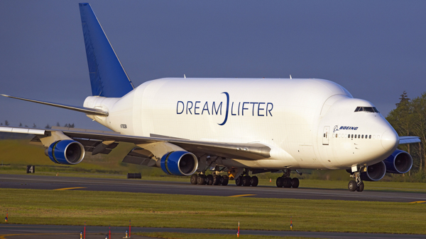 Dreamlifter and 787 Body Sections arrival in Everett - Wrong Airport, Dude!